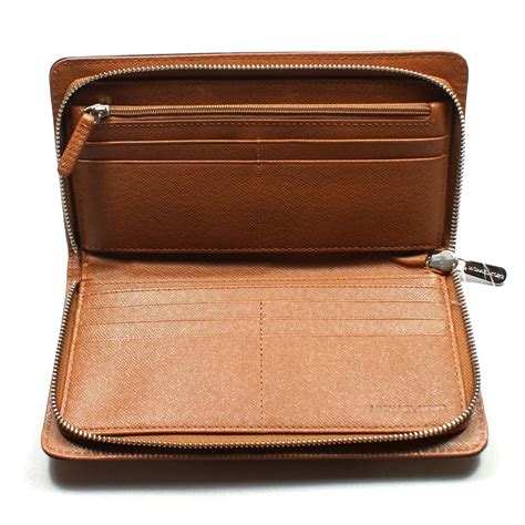 michael kors brown zip around wallet|michael kors zip coin wallet.